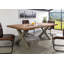 Solid Wood Top Metal Base Dining Table-64126000-64126004-64125996