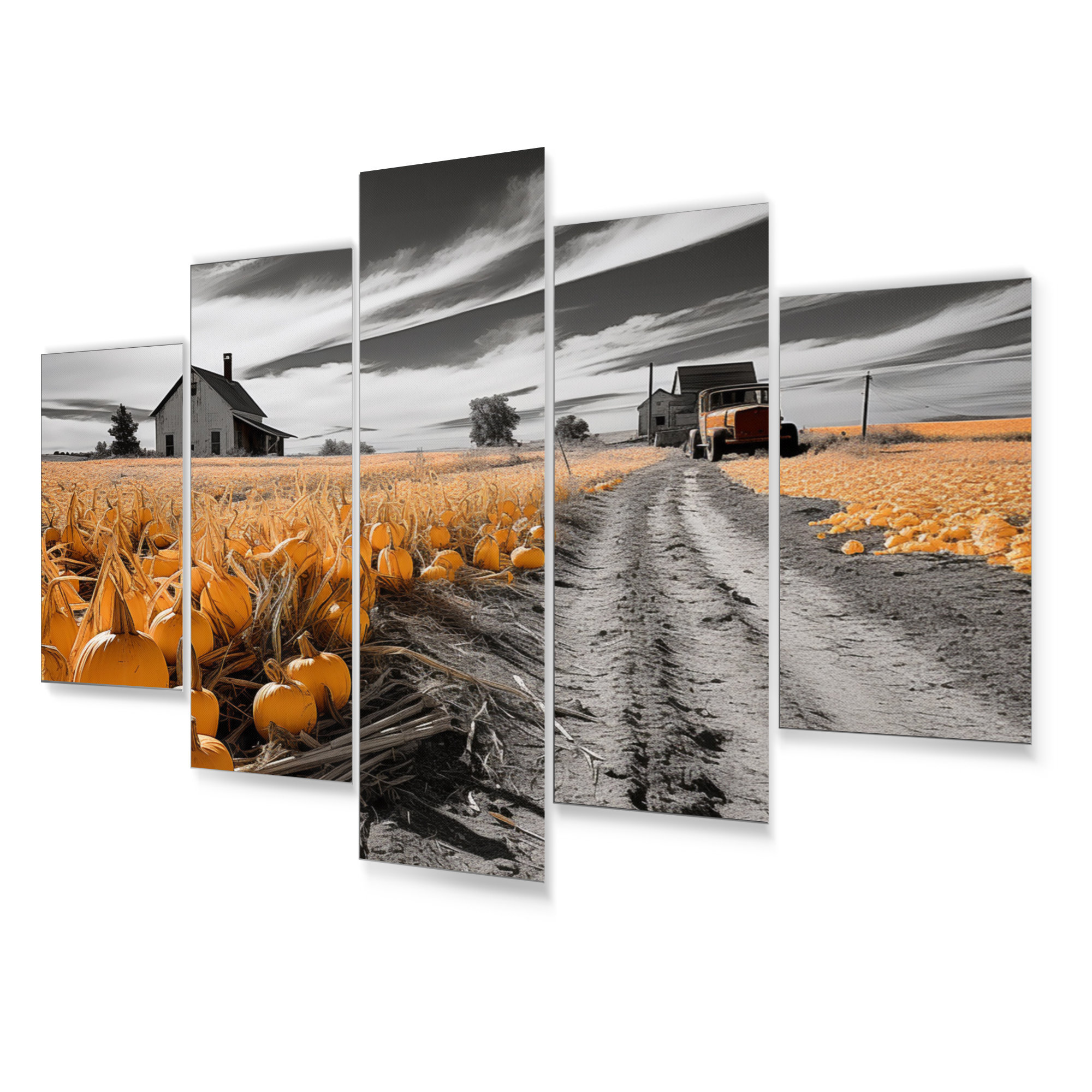 DesignArt Turquoise Farmhouse Front Porch Tales I Farm Metal Wall