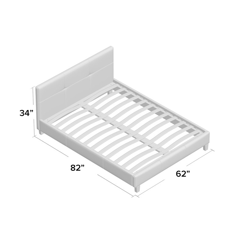 Lit plateforme tapissier Modern, Grand, Noir