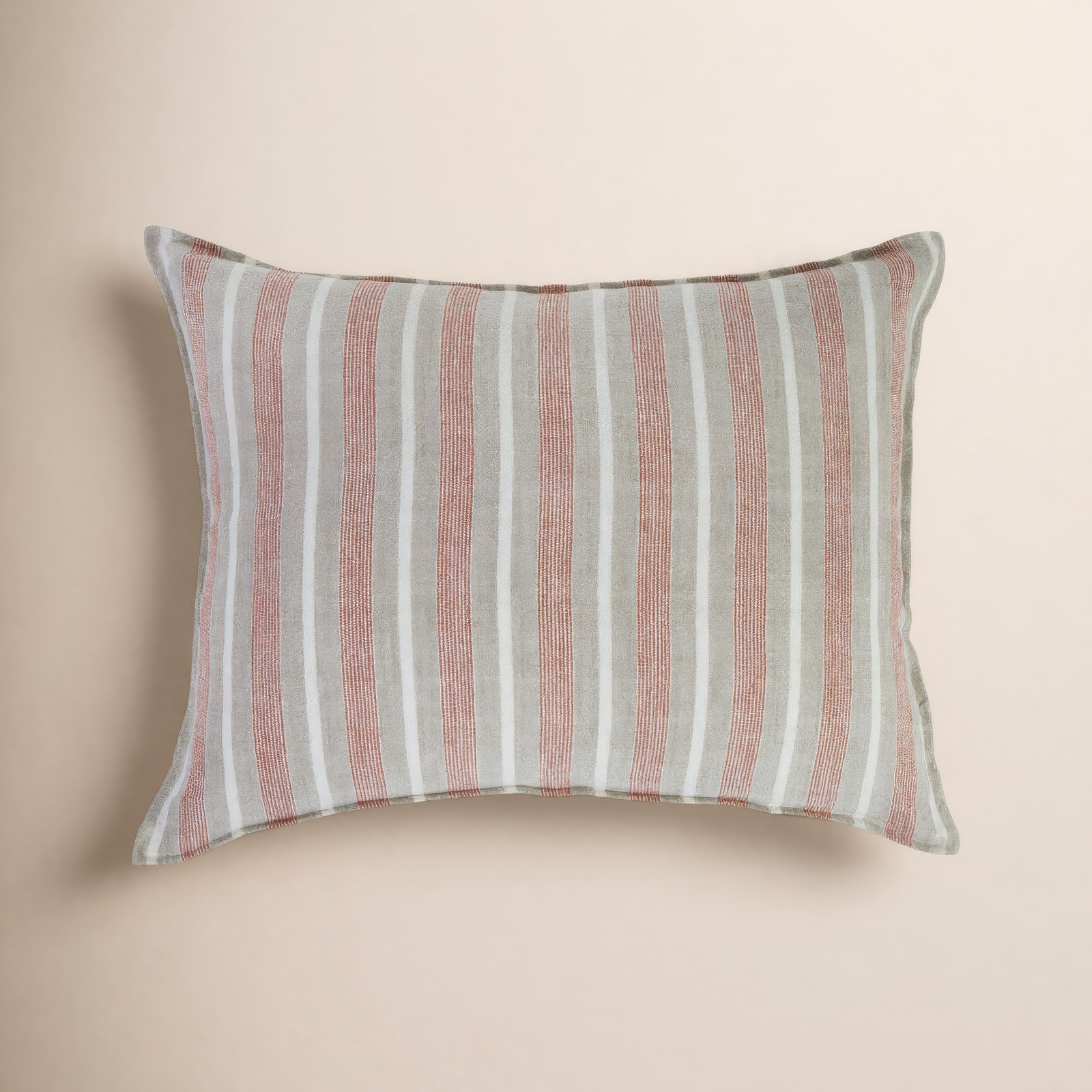 Montecito Striped Linen Throw Pillow, 28" x 36", Rectangular