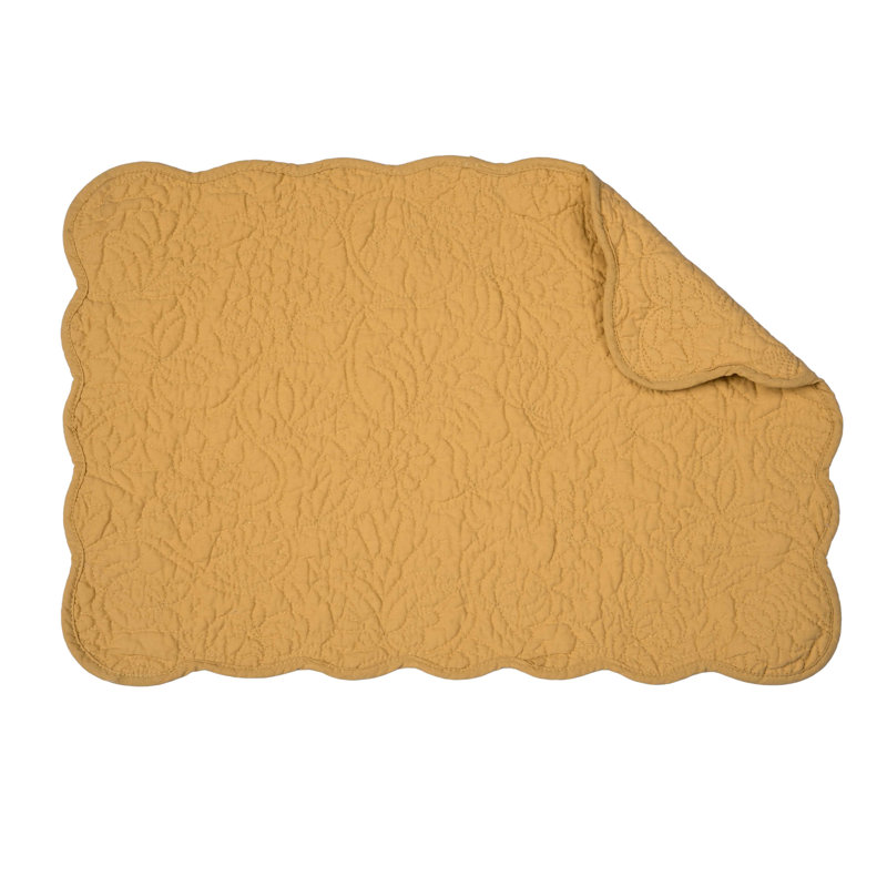 Ensemble de 6 napperons de courtepointe Christiana, Jaune