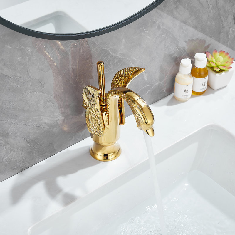 Single-handle Bathroom Faucet, Polished Gold