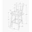 Tabouret de bar, ensemble de 2, pivotant, hauteur de comptoir, cuisine, bois blanc, aspect cuir gris, transitionnel