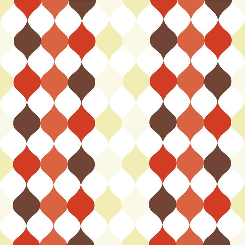 Rouleau de papier peint adhésif Ahrya, Orange / rouge / noir, L 126 po x l 24 po