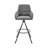 Davud Modern Black Matte Metal Counter or Bar Height Bar Stool with Charcoal Fabric Seat-809182411