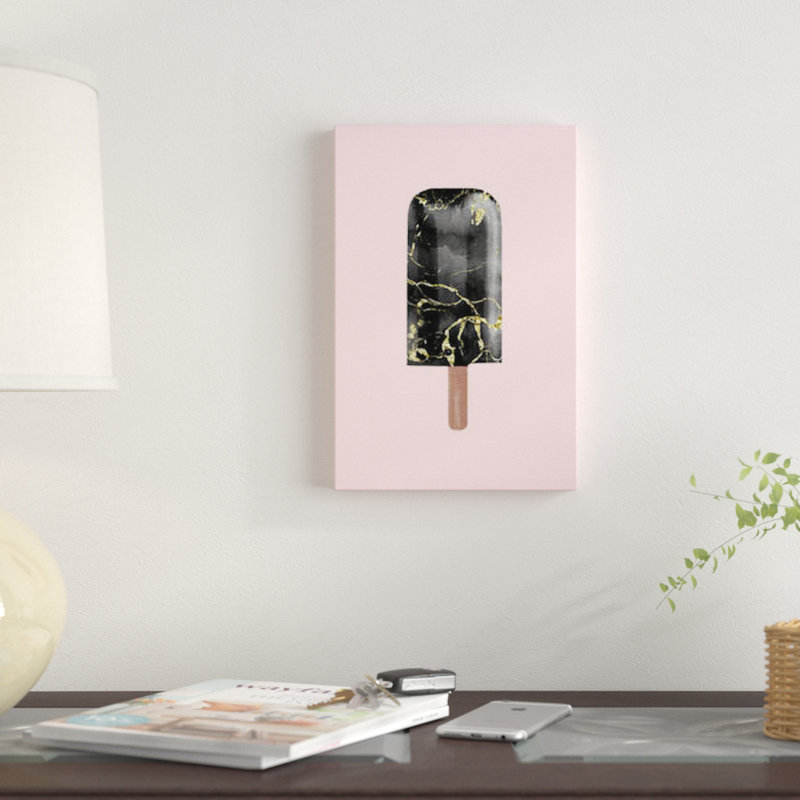 «Black Marble Popsicle», impression sur toile tendue, H 12 po x l 8 po x P 0,75 po, Pas de tapis, Toile tendue