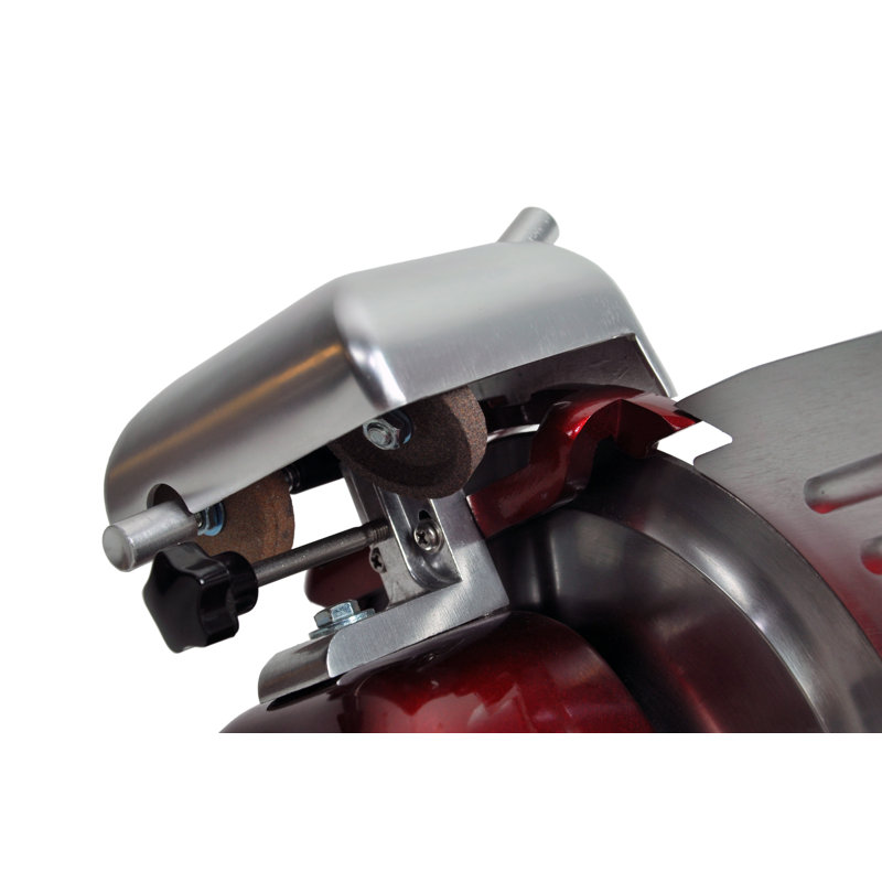 Red 7.67-Inch Stainless Steel Electric Meat Slicer with Blade Guard