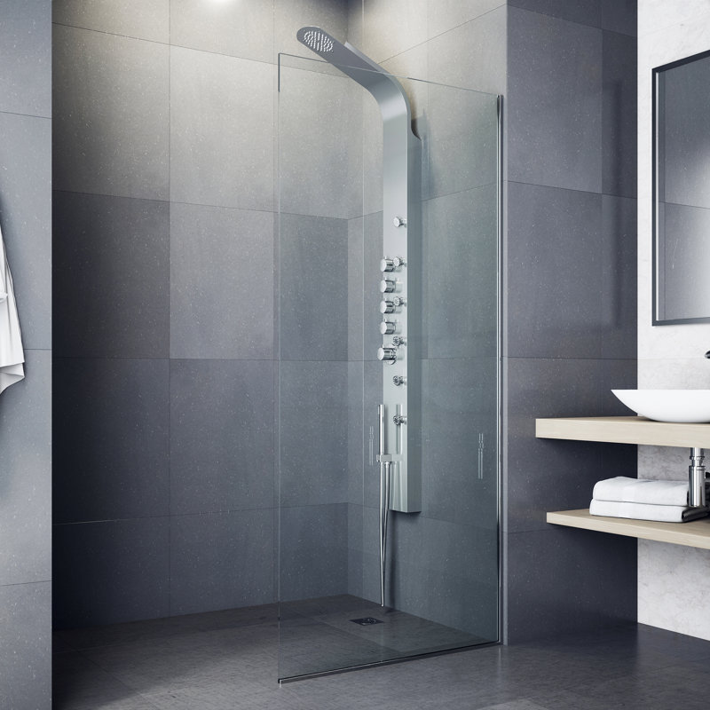 Brielle 68" H X 6" W 6-Jet Shower System with Hand Shower Wand and Rainfall Shower Head