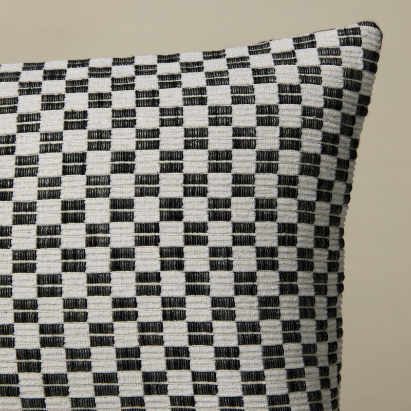 Elkhart Pillow, 12" H x 16" W, Black Geometric