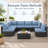 14-Piece Haze Blue Outdoor Cushion Cover Set for 7-Piece Wicker Rattan Sectional Sofa-1176278208