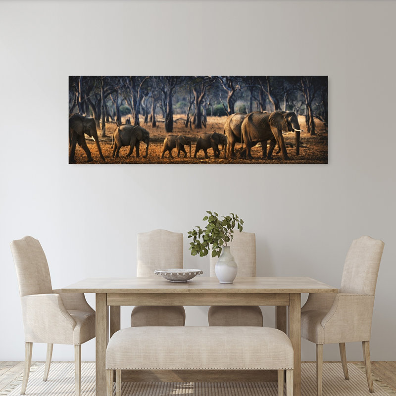 African Elephant Passage by Antonio Grambone - Wrapped Canvas Panoramic Print, 50.8 cm H x 152.4 cm W