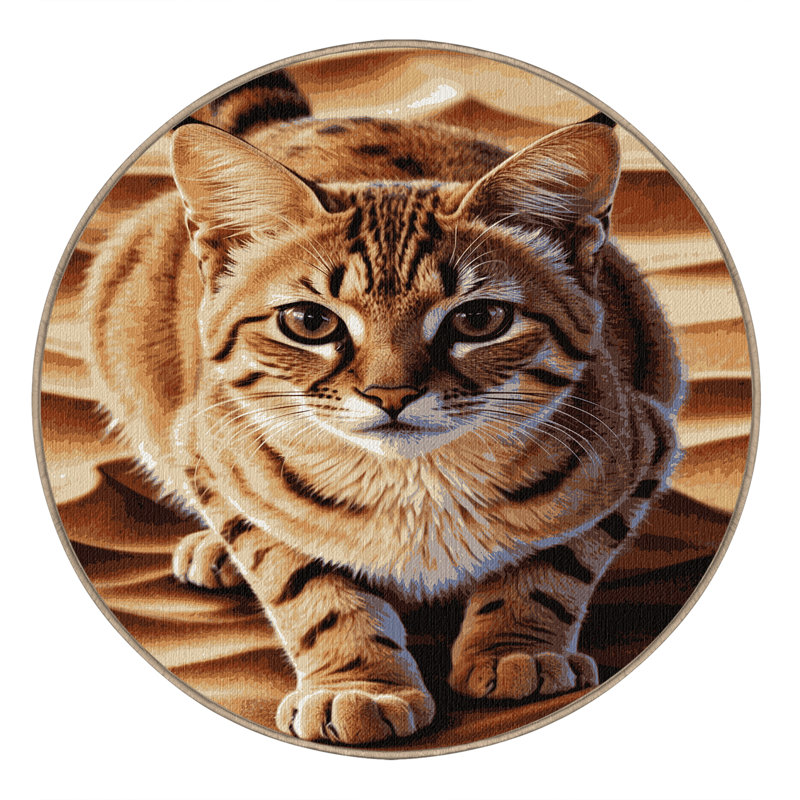 Tapis lavable pour chat, Rond 7 pi