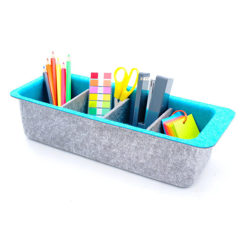 Welaxy Decorative Bin, Turquoise/Gray