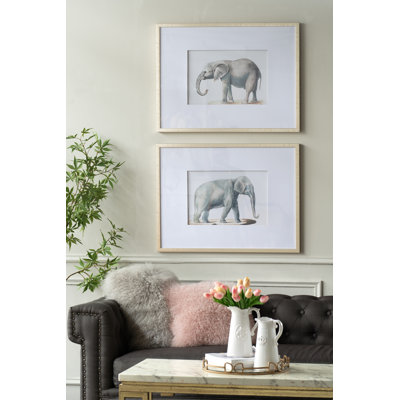 Ensemble de 2 fausses éléphants décoratifs au mur Home Home Decor