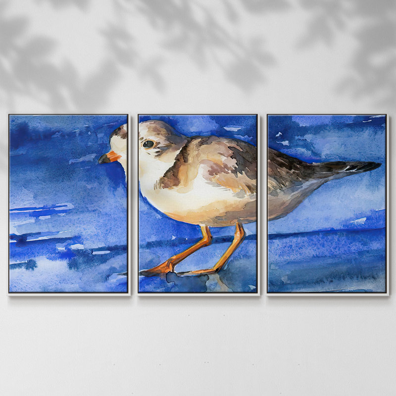 «Pipers I», reproduction sur toile 3 pièces, H 40 po x l 78 po x P 2 po, Blanc