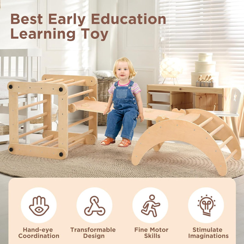 Deformable Pikler Triangle Set 20+ Modes Montessori Climbing Toy