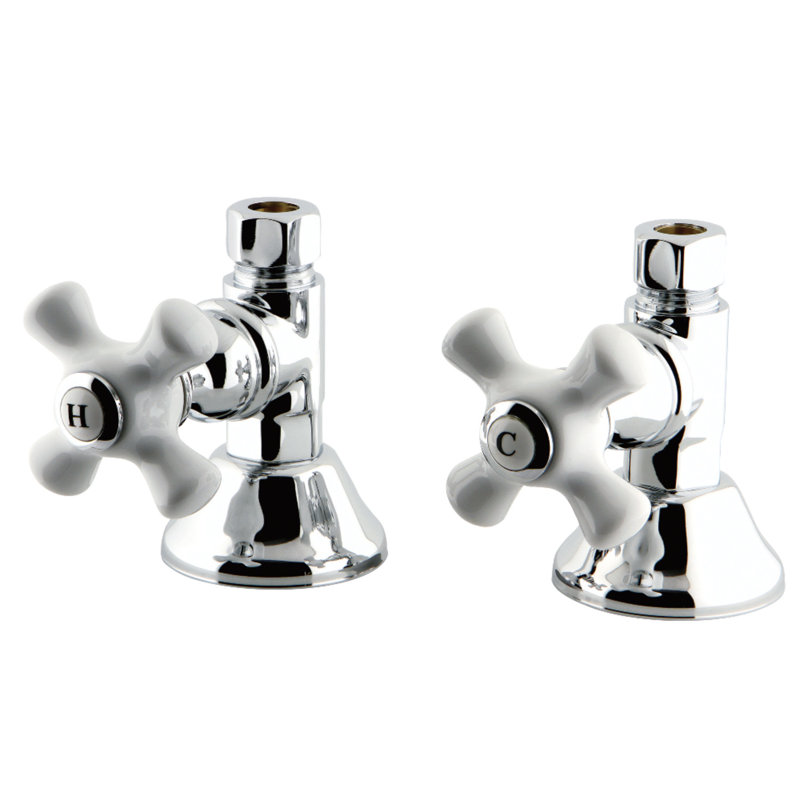 Kingston Brass Trimscape 1/2-Inch FIP x 1/2-Inch OD Comp Quarter-Turn Straight Stop Valve, Chrome