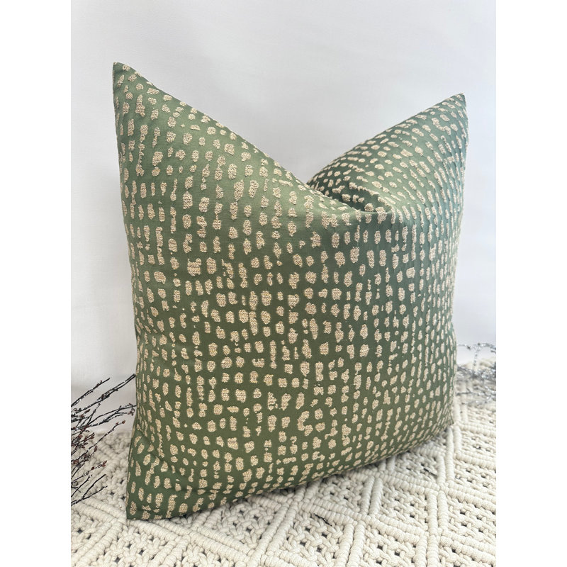 Abstract Square Cushion Cover, Green