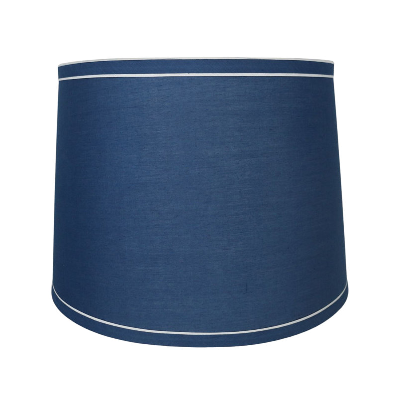 Abat-jour tambour en coton H 10 po x l 14 po (araignée), Bleu marine