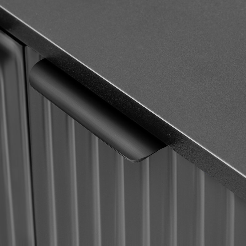 Armoires latérales modernes et minimalistes avec tablettes réglables, Noir, noir, noir, noir