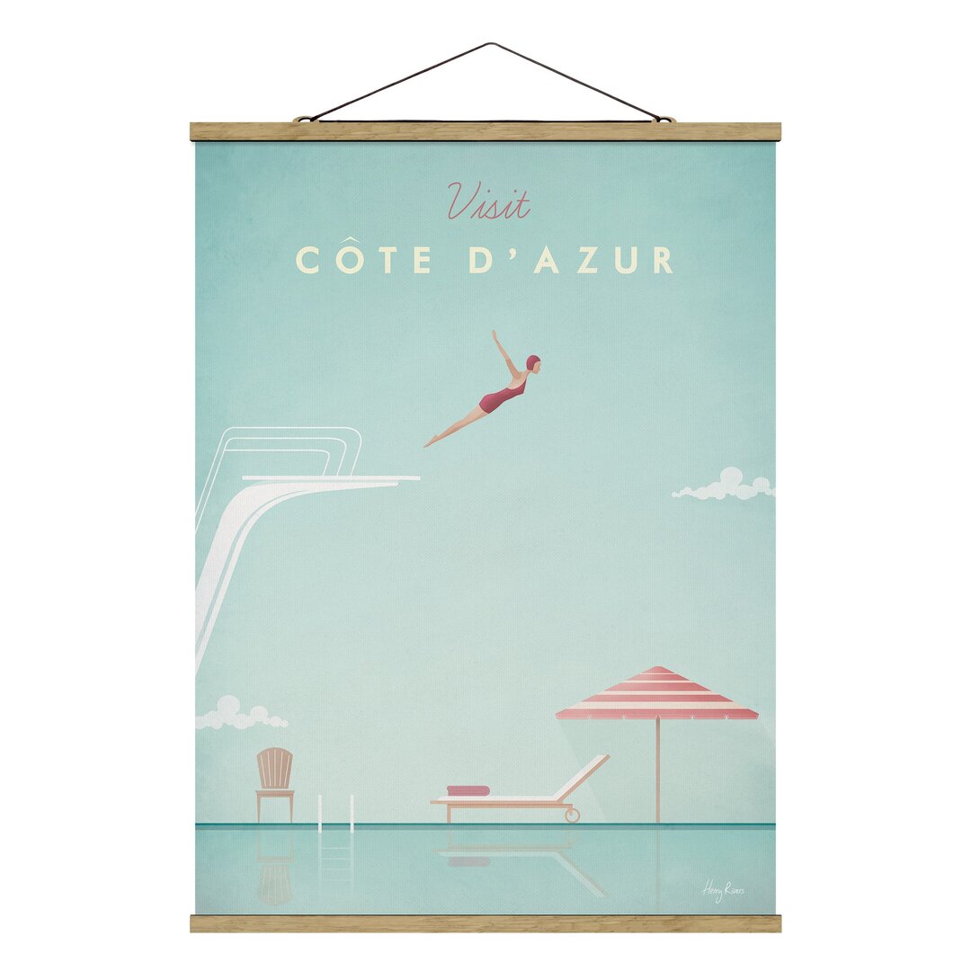 Stoffbild Mit Posterleisten - Reiseposter - Côte D´Azur - Hochformat 4:3