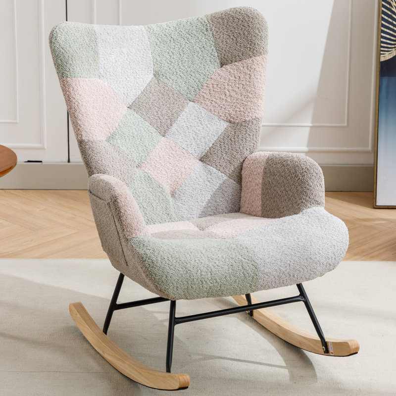 Chaise d'appoint Macaroon Mid-Century, Crème/gris