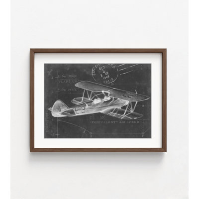 Flight Schematic I By Ethan Harper, Framed Pilot Gift Print, Sketch Wall Art, Chalkboard Wall Art, Airplane Lover Gift, Framed Wall Art