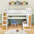 Kayd Full Size Loft Bed With Desk, Shelves, Storage Staircase And Drawers-257503420