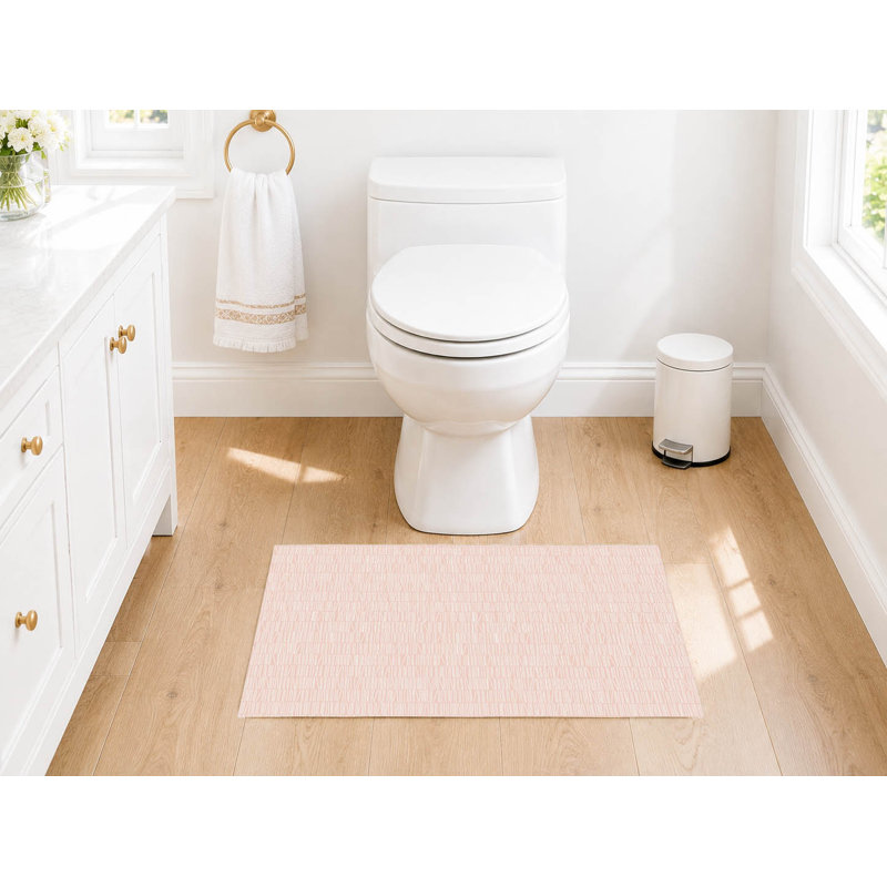 Tapis de toilette rectangulaire antidérapant, 34" W x 21" L, Pink