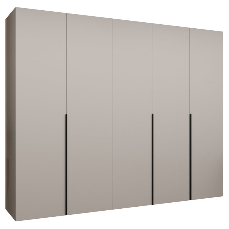 Manufactured Wood Wardrobe, cashmere + handles: black