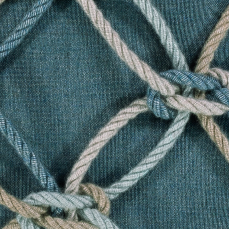 Rope Throw Square Outdoor Pillow Cover & Insert by Elaine Smith, Lagoon