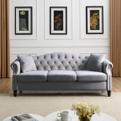 Josalynn 79'' Velvet Flared Arm Sofa -  House of HamptonÂ®, D4AE3D4D0AD94776B59502B13AC98F4B