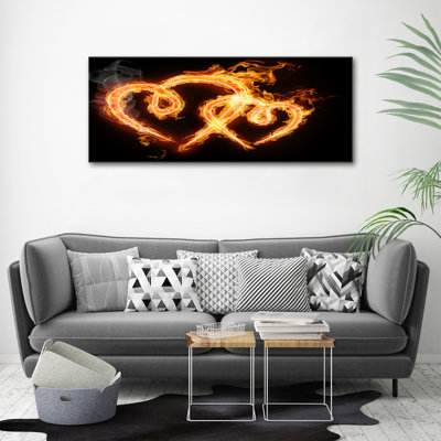 Fiery Hearts - Wrapped Canvas Print