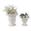 Ensemble de pots à fleurs en magnésium et urne avec design classique d'intérieur / extérieur de 2 à 20 po, ivoire 15 po
