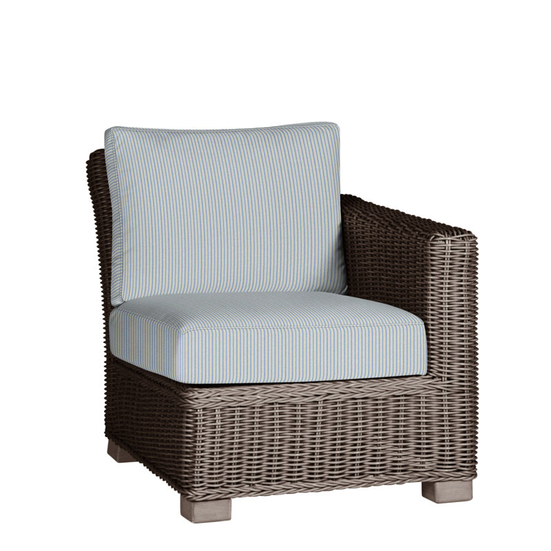 Rustic Patio Lounge Chair with Cushions, Welt, Oyster, Bali Pearl