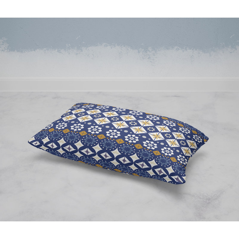 Shape Synergy  Rectangular Throw Pillow, Blue/Orange