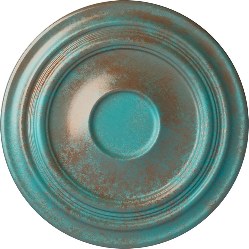 Médaillon de plafond traditionnel 24 3/8 po x P 1 1/2 po (convient aux auvents jusqu'à 5 1/2 po), Cuivre patiné de vert