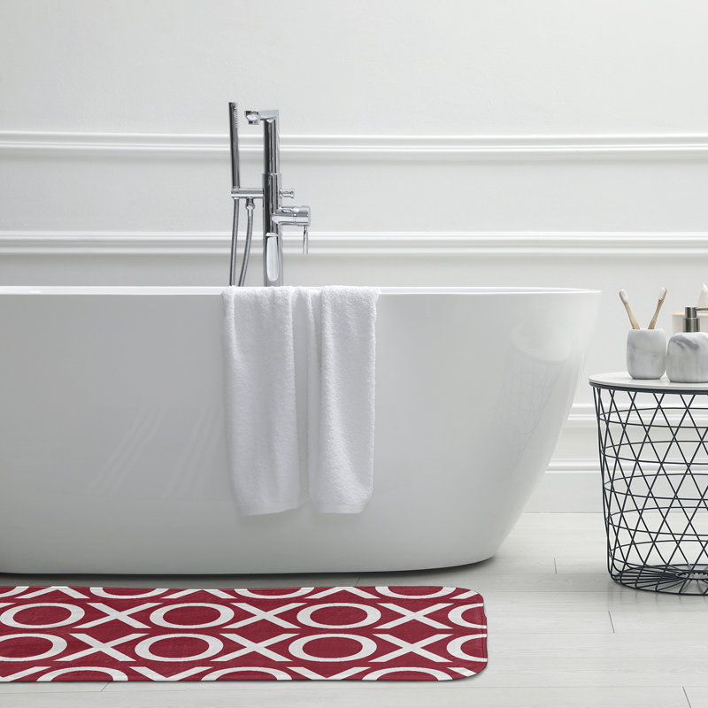 Tapis de bain pour la Saint-Valentin, L 21 po x L 34 po, Rouge