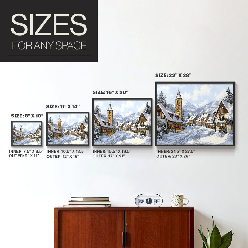 Chirstmas Art-CCXCIX -Framed Print - Restickable, H 11 po x l 14 po, Noir, noir, noir, noir