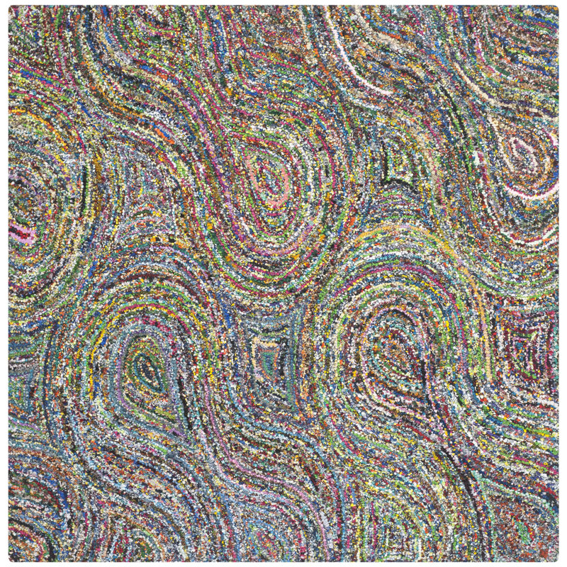 Tapis en coton touffeté à la main Hanningt, Carré 6 pi