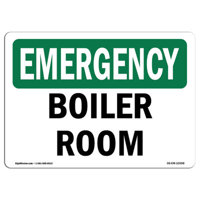 Boiler Room Aluminum Sign 12 x 18