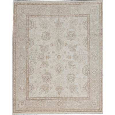Hand-Knotted High-Quality Cream and Gold Area Rug