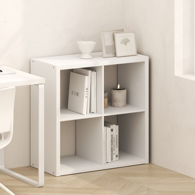4-Cube Bookcase, Thick Frame, White