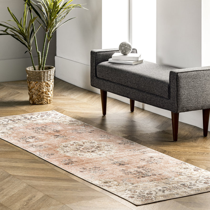 Ren SpinClean Vintage Floral Machine Washable Area Rug, Runner 2'6" x 8'