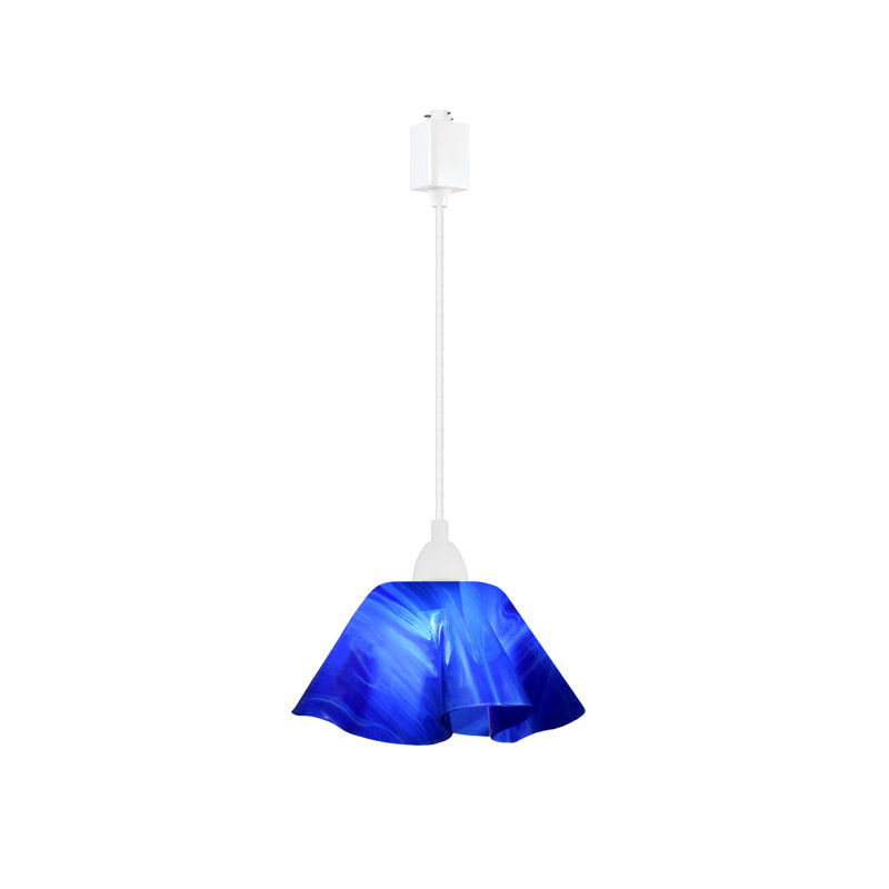 Luminaire suspendu Dale, Petit, Blanc, Bleu de cobalt