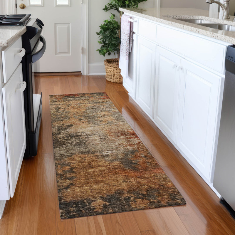Cicel Machine Washable Indoor/Outdoor Khaki Area Rug ACN1216, Tapis de couloir 2 pi 3 po x 7 pi 6 po