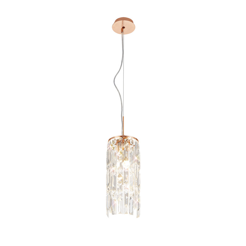 2 - Light Crystal Chandelier, Antique Brass