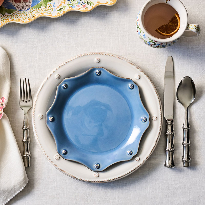 Berry & Thread Scalloped Dessert/Salad Plate, Chambray