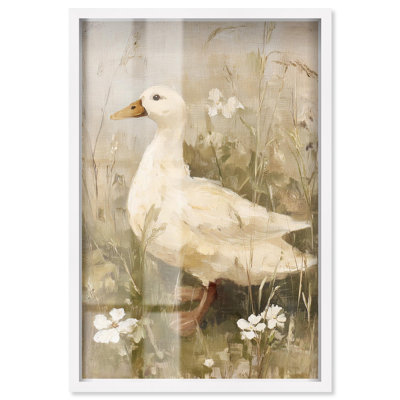 Décoration murale ferme à carreaux doux et doux par Art Remedy, cadre blanc, 37 x 55