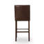 Tabouret de bar d'une hauteur de 30,5 po, revêtement en polyuréthane avec dossier et repose-pieds en métal, tabouret de comptoir pour îlot de cuisine, brun foncé